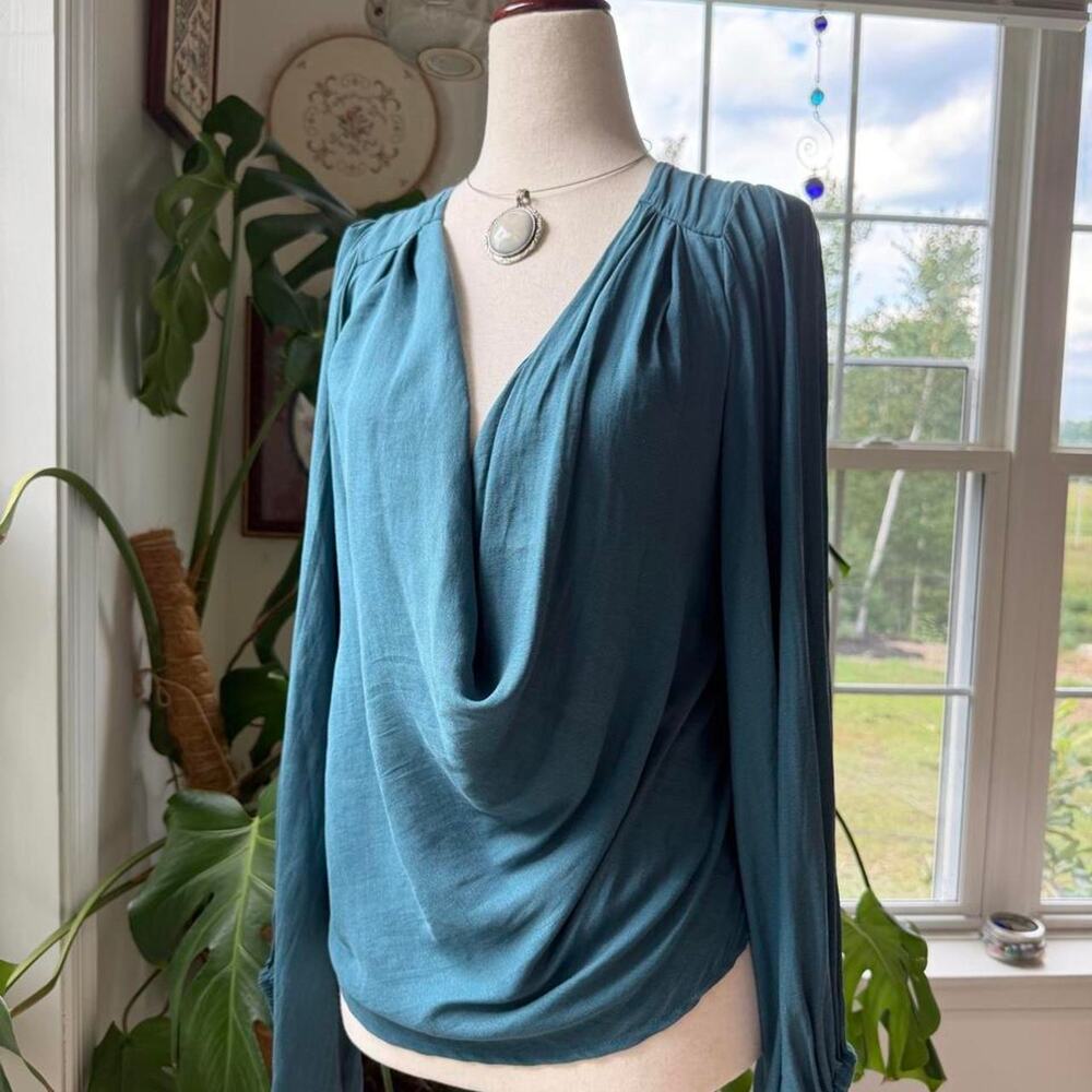 Free People Deep Plunge Cowl Neck Top Small